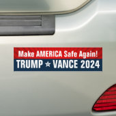 トランプVance 2024再びアメリカを安全にする バンパーステッカー (車上)