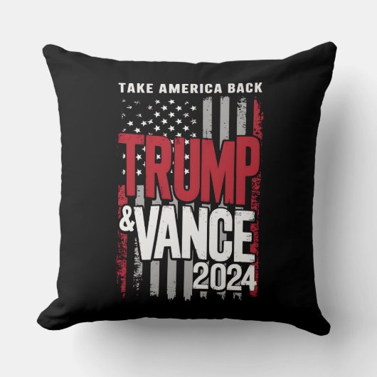 トランプVance 2024米国国旗でアメリカを連れ戻す クッション (正面)