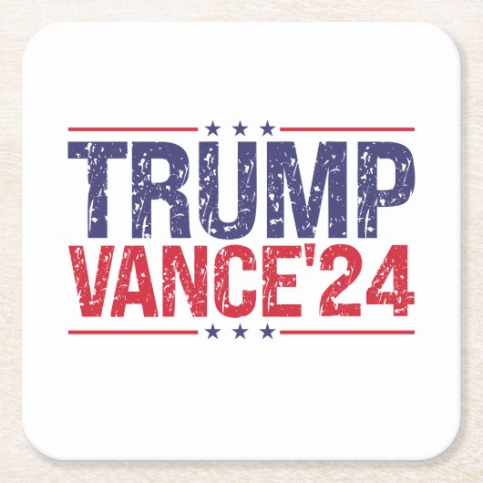 トランプVance 2024 スクエアペーパーコースター (正面)