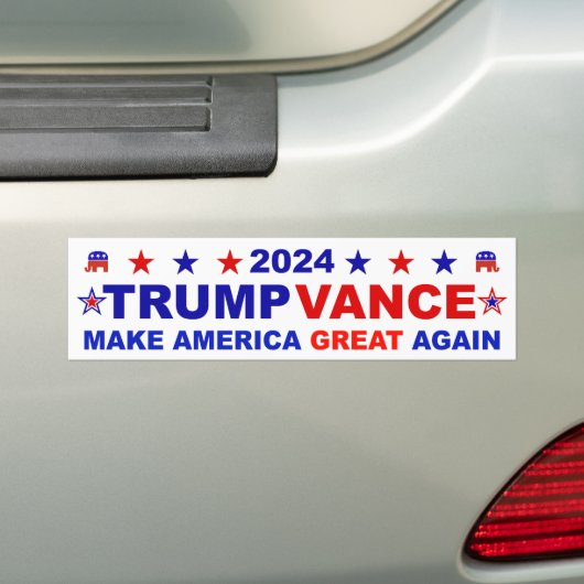 トランプVance 2024 バンパーステッカー (車上)