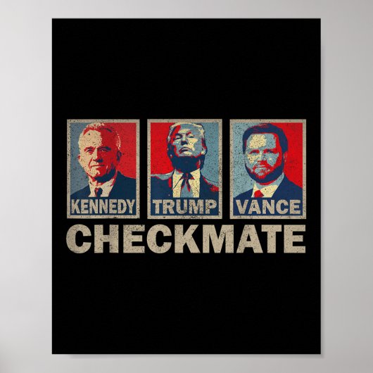 トランプVance Kennedy Checkmate 2024選挙リパブリック ポスター (正面)