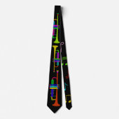 トランペカラフルットと音符 ネクタイ (正面)