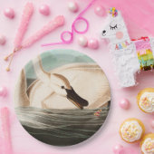 トランペター·スワンとチョウ ペーパープレート (パーティー)