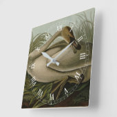 トランペッター・スワン – オードゥボンの鳥たち スクエア壁時計 (傾斜)