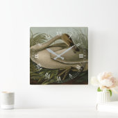 トランペッター・スワン – オードゥボンの鳥たち スクエア壁時計 (ホーム)