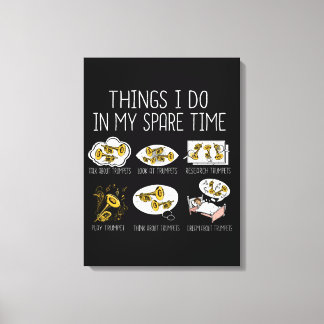 トランペットおもしろいプレーヤーギフトジャズ音楽メンズトランペット キャンバスプリント