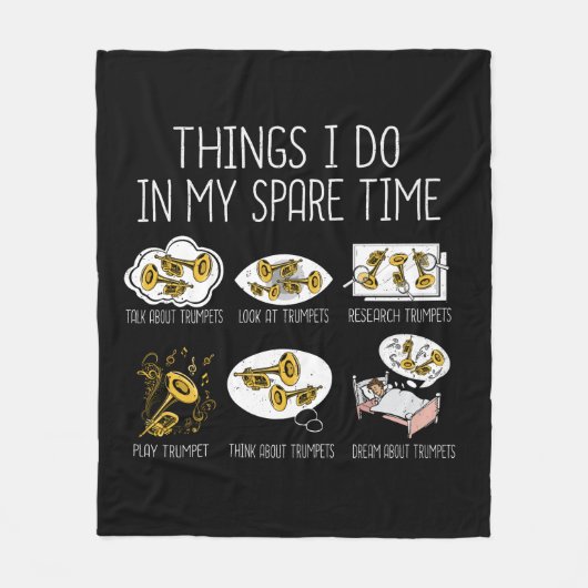 トランペットおもしろいプレーヤーギフトジャズ音楽メンズトランペット フリースブランケット (正面)