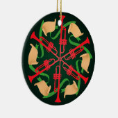 トランペットおよびリボン セラミックオーナメント (右)