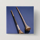 トランペットおよび木ストッパー 缶バッジ (正面)