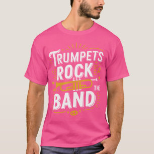 トランペットがバンドジャズトランペータートランペットをロック遊す Tシャツ