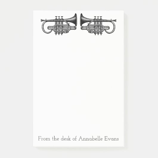 トランペットがパーソナライズ ポストイット (正面)