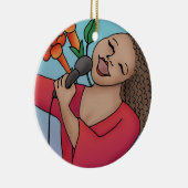 トランペットつる植物シンガーオーナメント セラミックオーナメント (右)