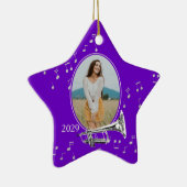 トランペットでミュージックスターパープル セラミックオーナメント (右)