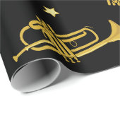 トランペットとスターミュージカル楽器 ラッピングペーパー (ロールコーナー)