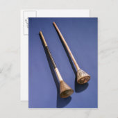 トランペットと木製ストッパー ポストカード (正面/裏面)