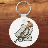 トランペットと楽譜 キーホルダー (正面)