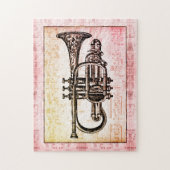 トランペットと音楽ノート ジグソーパズル (縦)