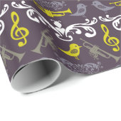 トランペットと鳥 ラッピングペーパー (ロールコーナー)