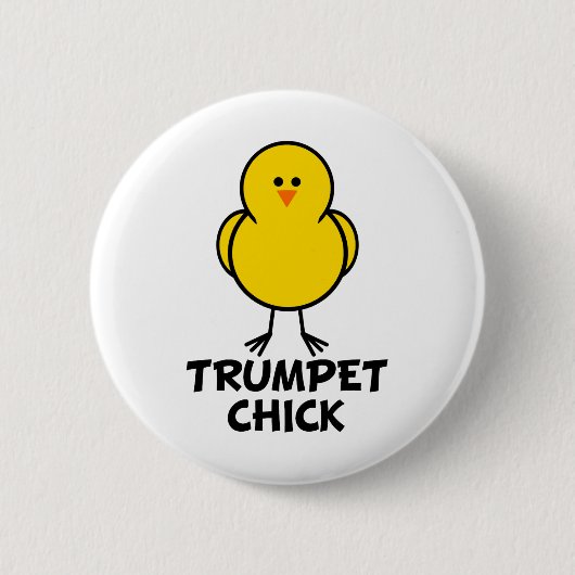 トランペットのひよこ 缶バッジ (正面)