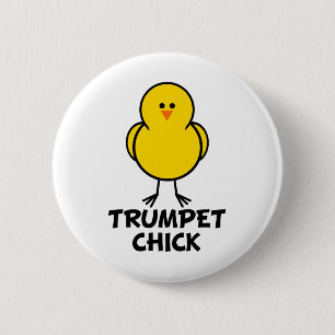 トランペットのひよこ 缶バッジ