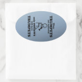 トランペットのアウトレイド楕円ステッカー 楕円形シール (バッグ)