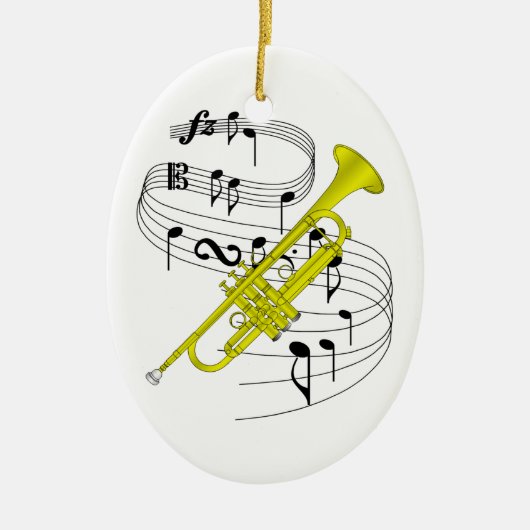 トランペットのオーナメント セラミックオーナメント (正面)