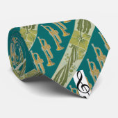 トランペットのタイおよびアールヌーボーの葉のデザイン ネクタイ (ロール)