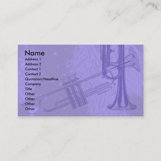 トランペットのデザインの名刺 名刺 (正面)