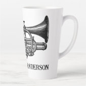 トランペットのパーソナライズのマグカップ カフェラテマグ (右)