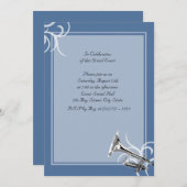 トランペットのフルカラー 招待状 (正面/裏面)