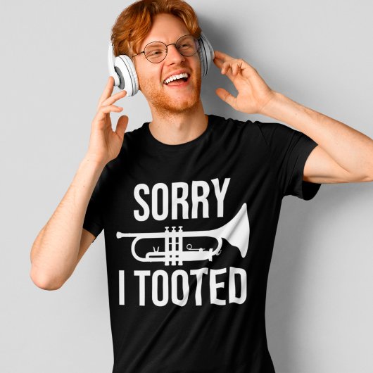 トランペットのプレイヤーおもしろいの音楽ギフトに合わせてごめんなさい Tシャツ