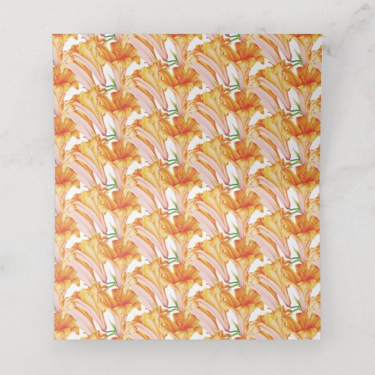 トランペットのベルリリー結婚オレンジ座席表 プレイスカード (内部開封)