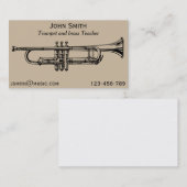 トランペットの先生の金管楽器音楽個人教師 名刺 (正面/裏面)