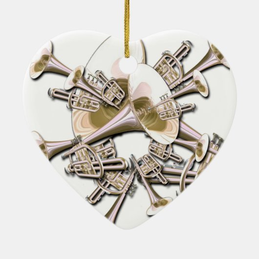 トランペットの夢のクリスマスオーナメント セラミックオーナメント (裏面)