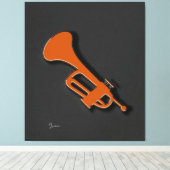 トランペットの引き伸ばしキャンバス印刷 キャンバスプリント (インサイチュ (ウッドフロア))