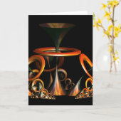 トランペットの挨拶状を鳴って下さい カード (黄色い花)