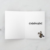 トランペットの漫画を遊んでいるAJおもしろいな小犬 カード (内部)