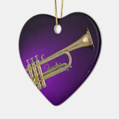 トランペットの紫色の背景のオーナメント セラミックオーナメント (左)