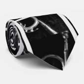 トランペットの背中と白ファンキー色 ネクタイ (ロール)