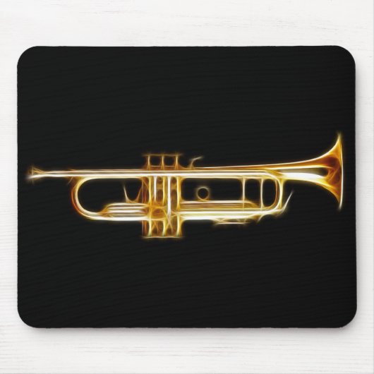 トランペットの金管ホルンの風の楽器 マウスパッド (正面)