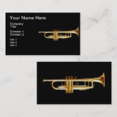 トランペットの金管ホルンの風の楽器 名刺 (正面/裏面)