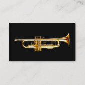 トランペットの金管ホルンの風の楽器 名刺 (裏面)