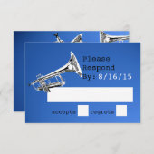 トランペットの青い反応 出欠カード (正面/裏面)