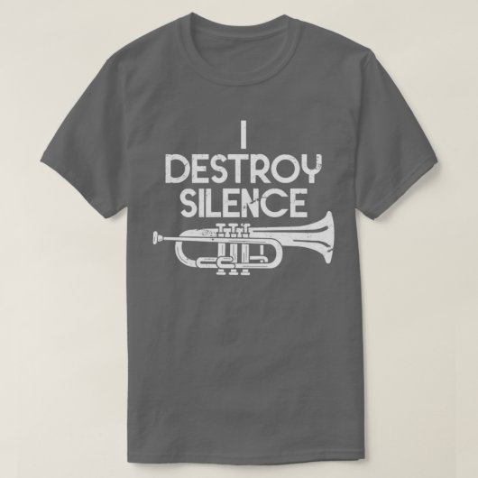 トランペットの静寂を破る Tシャツ (デザイン正面)