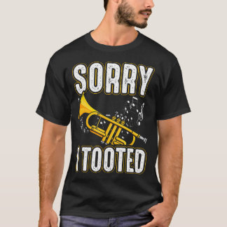 トランペットの音を鳴らしてしまいすみません マーチングバンドのオタク ショート Tシャツ