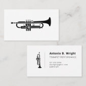 トランペットの黒いロゴ名刺 名刺 (正面/裏面)