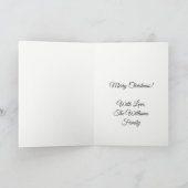 トランペットの黒および金ゴールドを遊ぶクリスマスの天使 シーズンカード (内部)