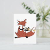 トランペットを演奏しているキツネ ポストカード (スタンド正面)