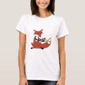 トランペットを演奏しているキツネ Tシャツ (正面)