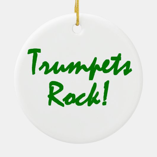 トランペットを演奏しているリス セラミックオーナメント (裏面)